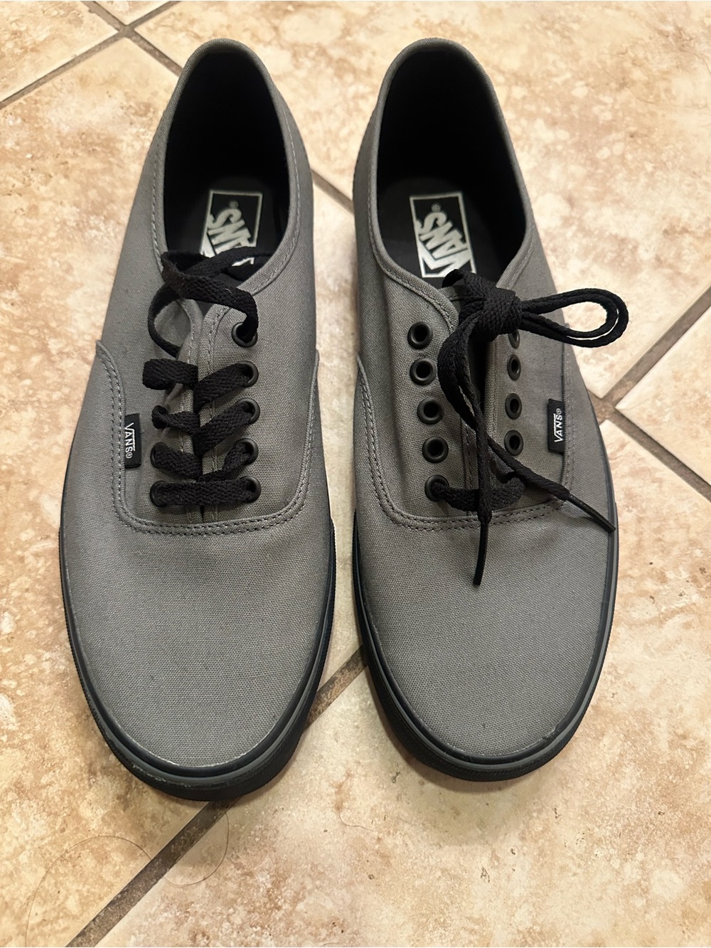 Vans Low-Top Canvas Sneakers in Gray and Black
